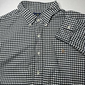 Ralph Lauren Shirt Mens Black Check Pony Casual Button Up Long Sleeve Size XXL